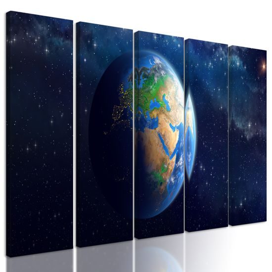 5-dielny obraz vesmírny pohľad na planétu Zem