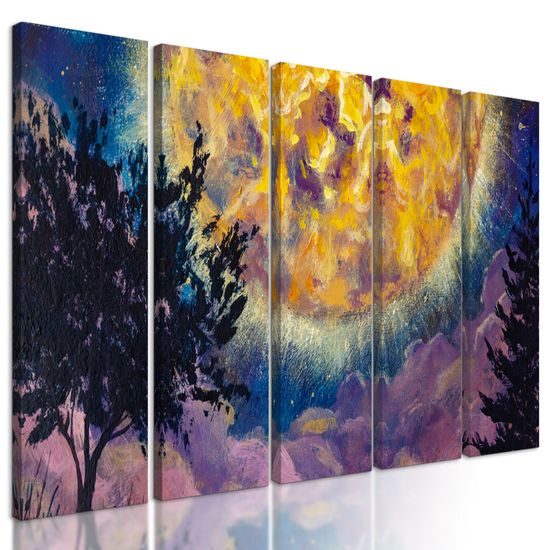 5-dielny obraz magický spln