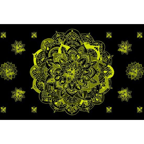 Samolepiaca tapeta zaujímavá Mandala s nádychom do žlta