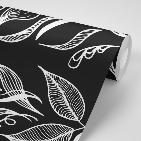 Tapeta čiernobiele folklórne ornamenty