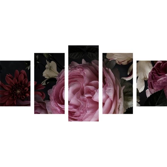 5-dielny obraz nádherná slavnostná kytica