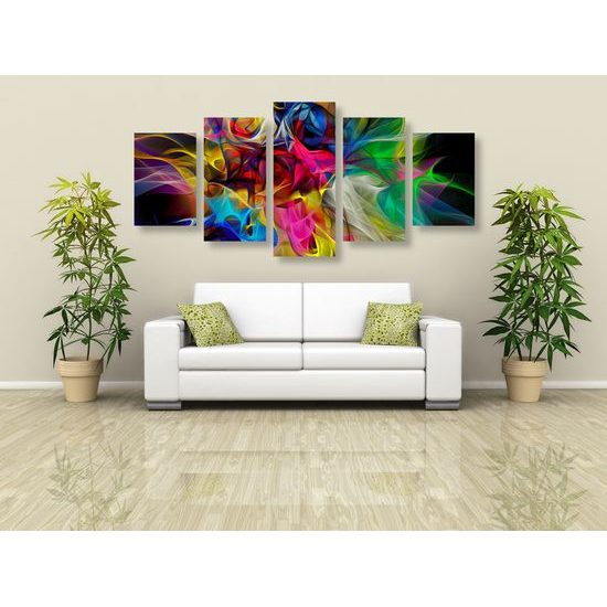 5-dielny obraz výbuch farieb