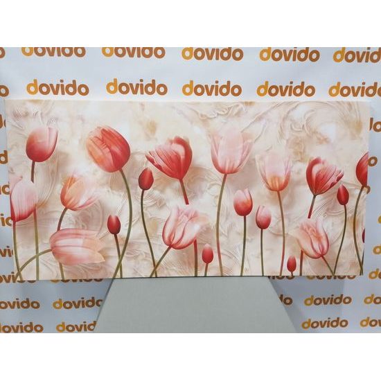 Obraz jemnosť staroružových tulipánov