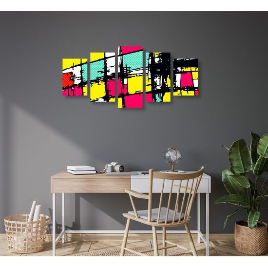 5-dielny obraz jedinečný pop-art