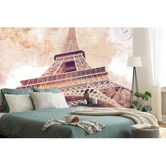 Samolepiaca tapeta Eiffelova veža v retro prevedení