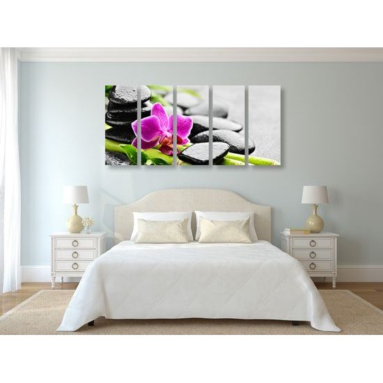 5-dielny obraz wellnes zátišie po daždi
