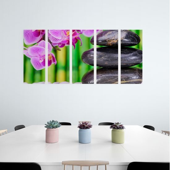 5-dielny obraz bambusová Zen záhrada
