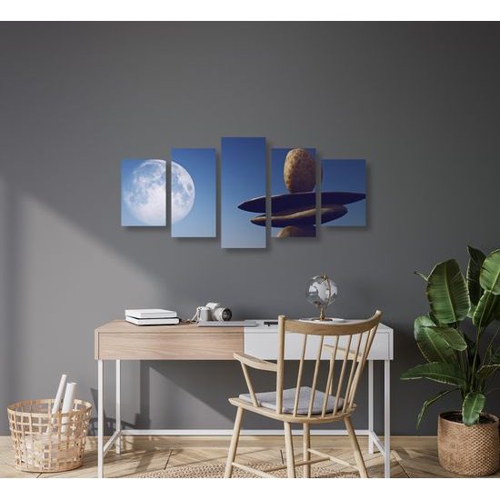 5-dielny obraz zaujímavý kamenný úkaz