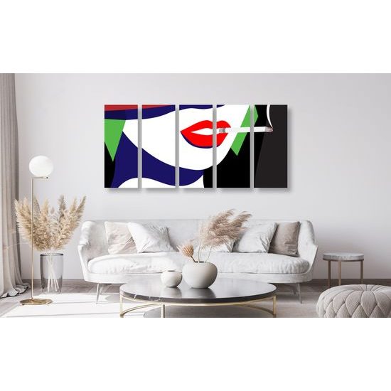 5-dielny obraz žena v pop art štýle