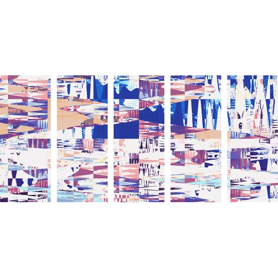 5-dielny obraz abstraktná geometria