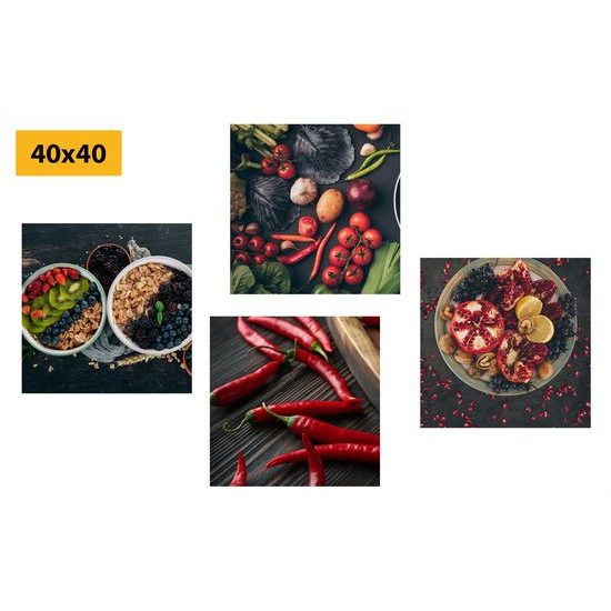 Set obrazov čerstvé suroviny