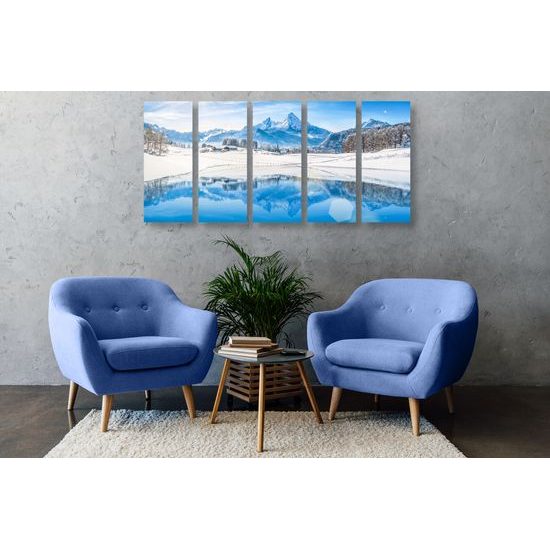 5-dielny obraz vysnená zimná krajinka