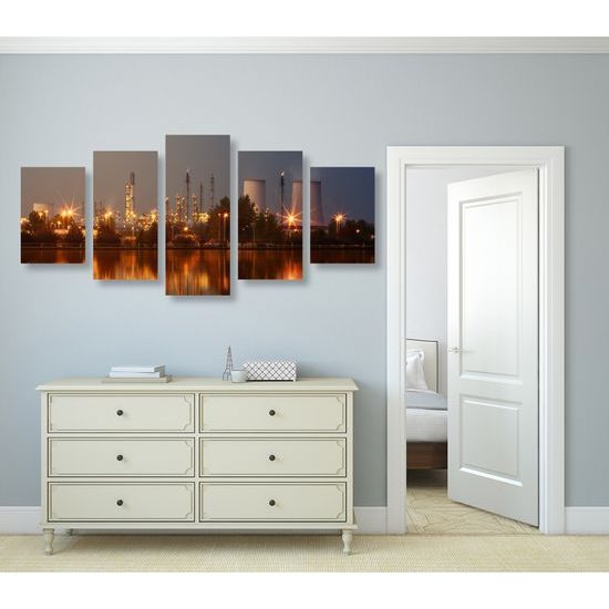 5-dielny obraz priemyselná oblasť
