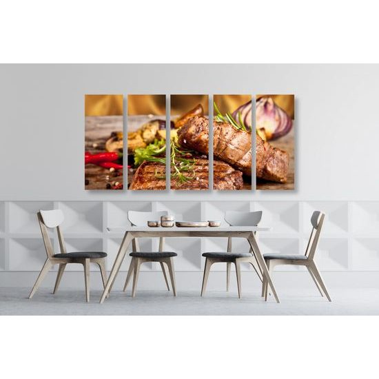 5-dielny obraz well done steak