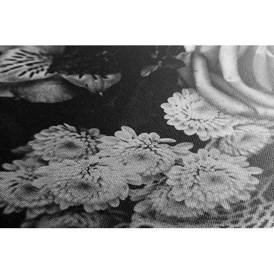 Obraz nádherná sviatočná kytica v čiernobielom prevedení