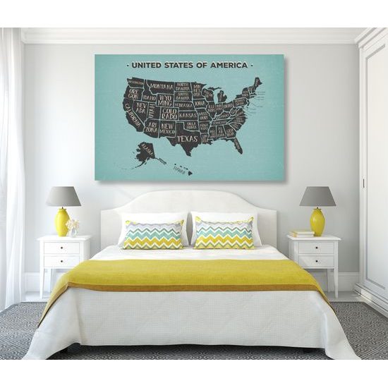 Obraz moderná mapa USA s modrým pozadím