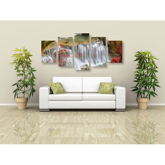 5-dielny obraz prírodné vodopády