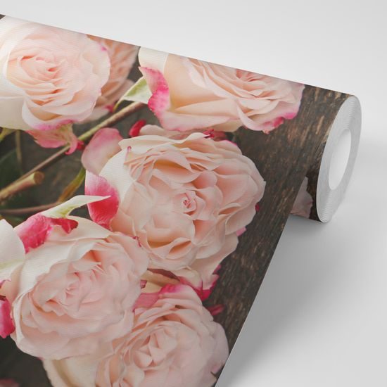 Samolepiaca fototapeta ruže v svetloružovej farbe