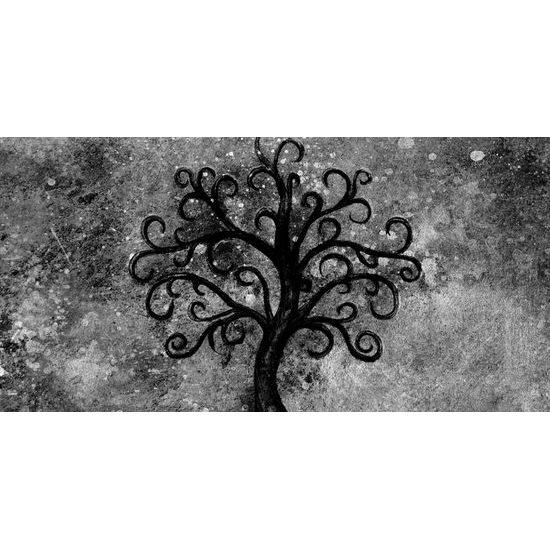 Obraz strom života v čiernobielom prevedení