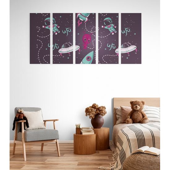 5-dielny obraz vesmírny priatelia