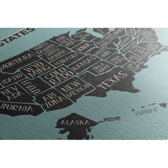 Obraz moderná mapa USA s modrým pozadím