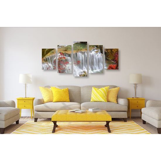 5-dielny obraz prírodné vodopády