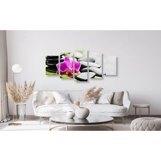 5-dielny obraz wellnes zátišie po daždi