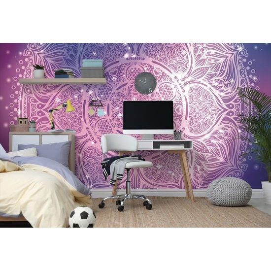 Tapeta fialová galaktická Mandala