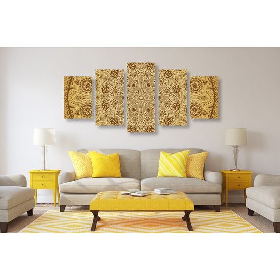 5-dielny obraz zlatá luxusná Mandala