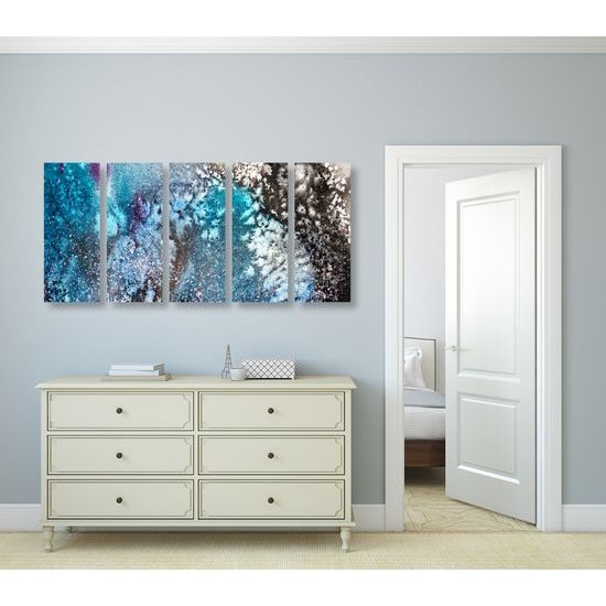 5-dielny obraz abstrakcia zimnej prírody