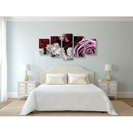 5-dielny obraz nádherná sviatočná kytica