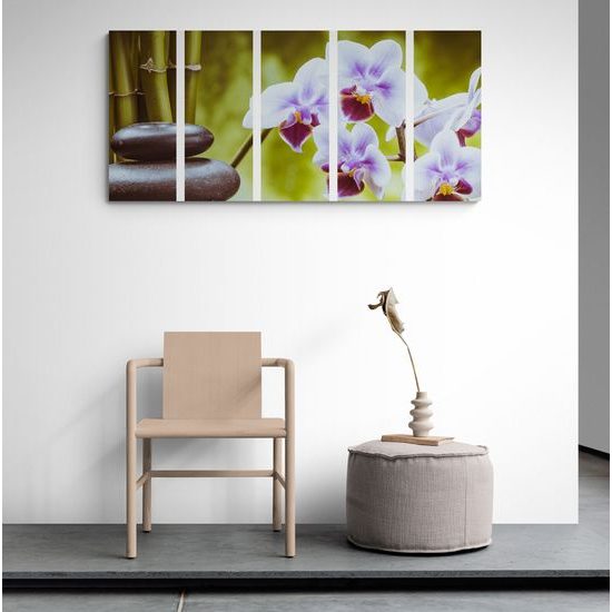 5-dielny obraz prírodné wellness zátišie