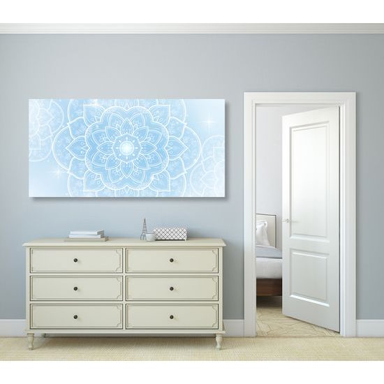 Obraz biely kvet Mandaly