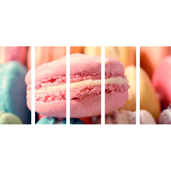 5-dielny obraz chutné makrónky