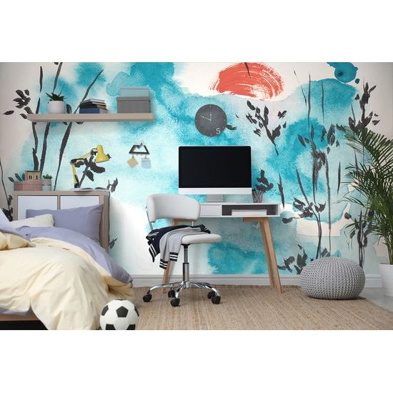 Samolepiaca tapeta azúrová obloha v akvarelovom prevedení