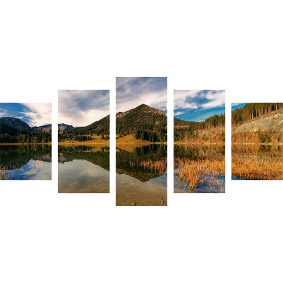 5-dielny obraz jazero medzi horami