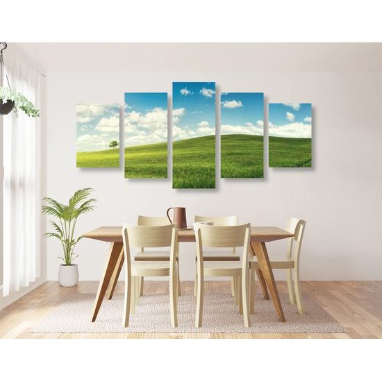 5-dielny obraz slnečný deň na lúke