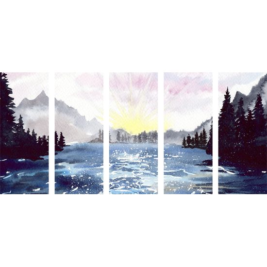 5-dielny obraz maľovaná divoká rieka