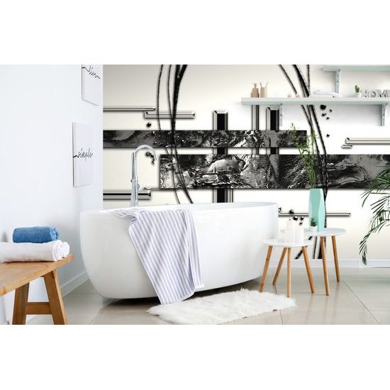 Tapeta čiernobiela elegancia abstrakcie