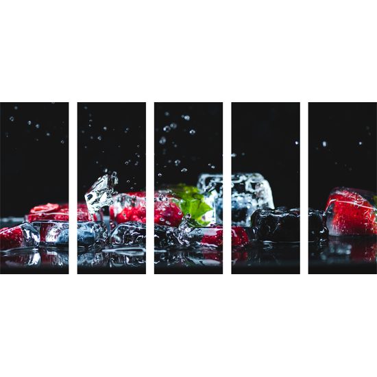 5-dielny obraz ľadové ovocné zátišie