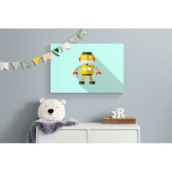 Tapeta zábavný žltý robot