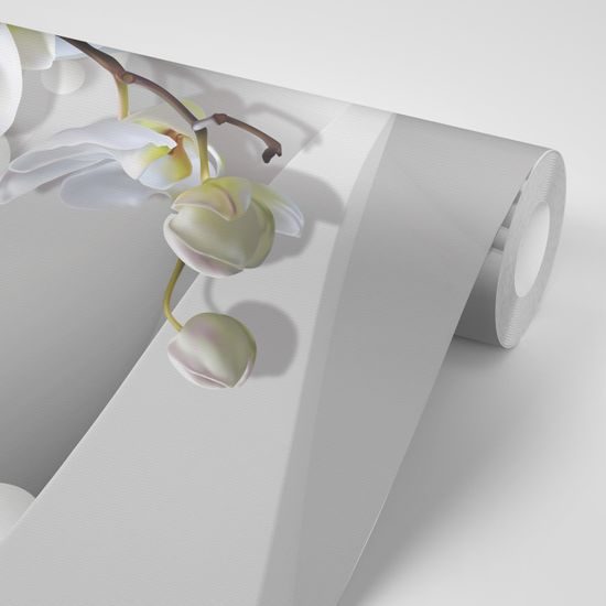 Samolepiaca tapeta elegantný kvet orchidey na abstraktnom pozadí