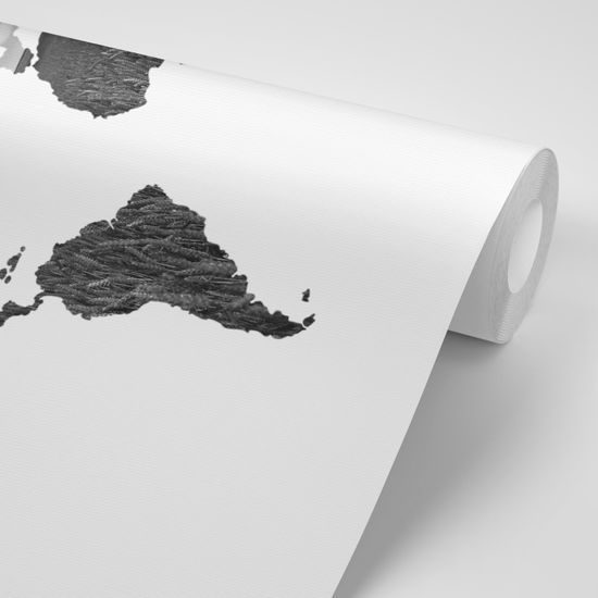 Samolepiaca tapeta čiernobiela mapa v zaujímavom prevedení