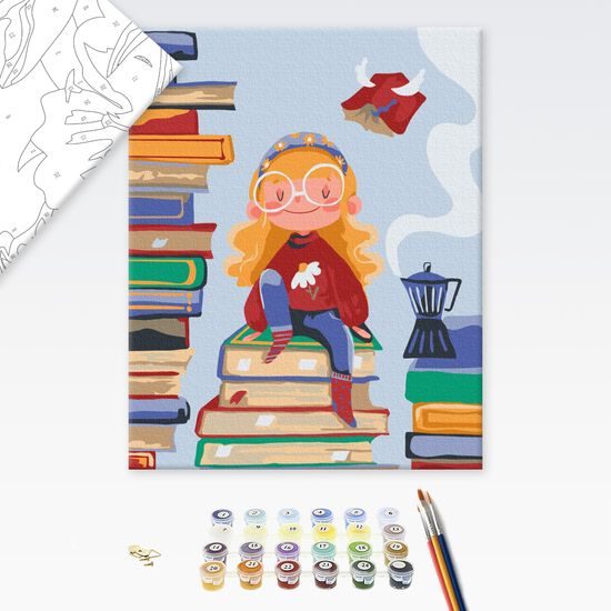 Maľovanie podľa čísiel pre deti milovníčka kníh