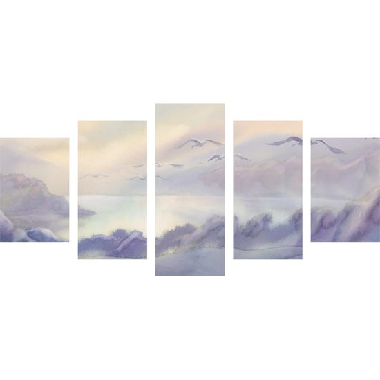 5-dielny obraz divoké čajky