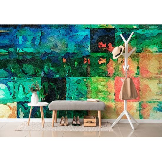 Samolepiaca tapeta farebná abstrakcia štvorcov