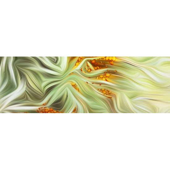 Obraz abstrakcia v zeleno-oranžových farbách