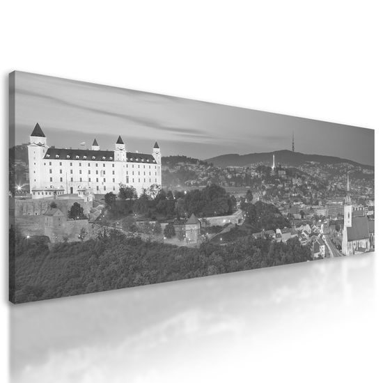 Obraz Bratislavský hrad v čiernobielom prevedení