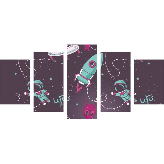 5-dielny obraz vesmírny priatelia