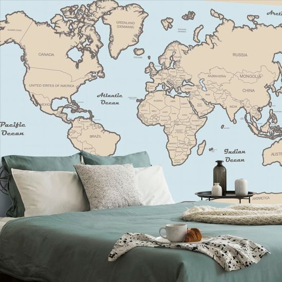 Tapeta jemná mapa s telovým okrajom